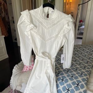 REFORMATION WHITE EYELET LACE DRESS